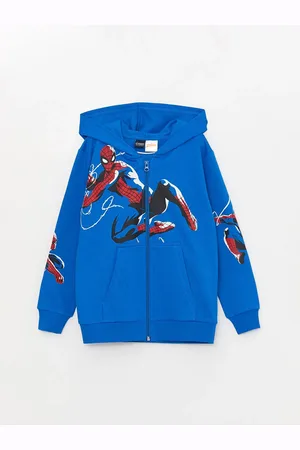 LC Waikiki Lcw Boys Hooded Spiderman Printed Long Sleeve Zipper Sweatshirt