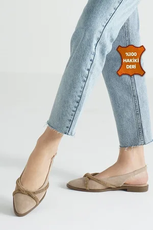 Mio Gusto Kyra Genuine Suede Beige Stone Women
