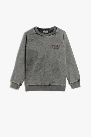 Koton Sweatshirt Long Sleeve Crew Neck Slogan Printed Cotton