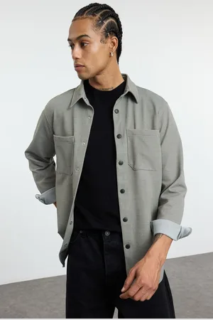 Trendyol Khaki Regular Fit Knitted Comfortable Winter Textured Jacket Shirt
