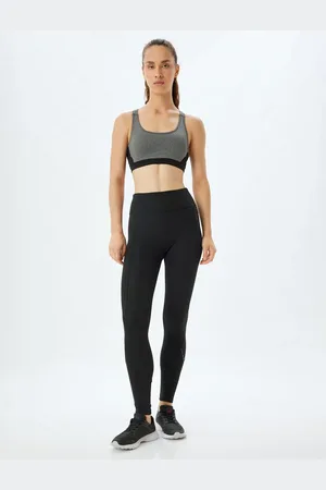 Koton Sports Tights High Waist Seam Detail Slim Fit Interlock
