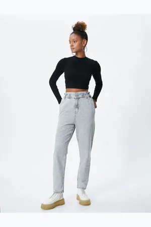 Koton Elastic Waist Jeans High Waist - Baggy Jeans