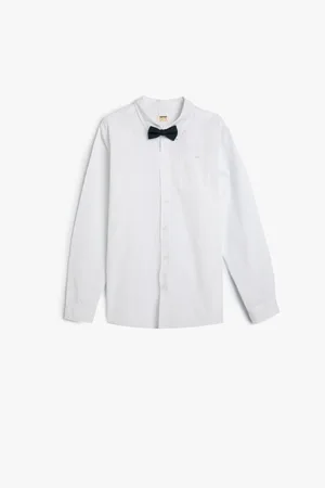 Koton School Shirt With Bow Tie Detailed Long Sleeve Cotton Classic Collar