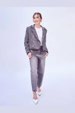 Koton X Şahika Ercümen - High Waist Jeans Relaxed Fit Pocket Non-Stretch Cotton