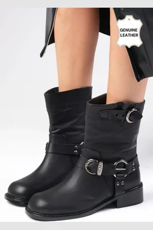 Mio Gusto Lola Genuine Leather Black Color Women