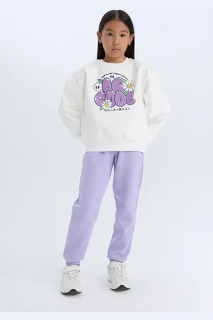 DeFacto Girls Printed Jogger Sweatpants with Elastic Waistband and Legs