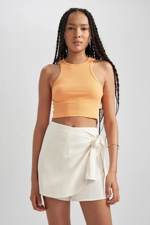DeFacto Fitted Halter Neck Ribbed Camisole Basic Undershirt