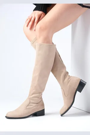 Mio Gusto Brooklyn Beige Color Suede Women
