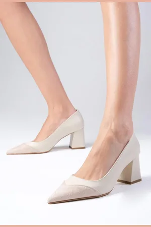 Mio Gusto Whitney Beige Color Block Heel Women