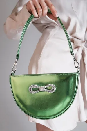 Mio Gusto Green Color Bow Detailed Women
