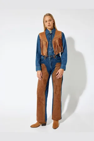 Koton Suede Look Vest Sleeveless V Neck Tassel Metal Bead Detail