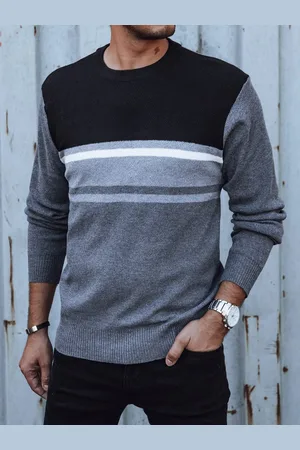 D-Street Sweter męski czarno-szary