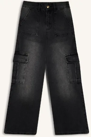 DeFacto Girls Wide Leg Cargo Wide Leg Jeans