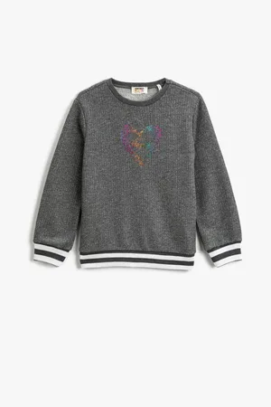 Koton Printed Sweatshirt Striped Strip Detailed