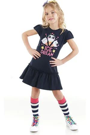 Denokids Dívčí šaty CFF-23Y1-001/Navy blue