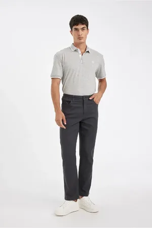 DeFacto Trousers Straight Leg Pocket Basic Plain
