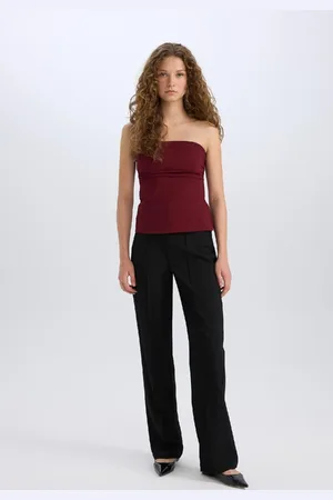 DeFacto Wide Leg Normal Waist Wide Leg Standard Length Classic Trousers