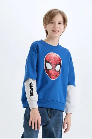 DeFacto Boy Marvel Spiderman Oversize Wide Pattern Crew Neck Sweatshirt