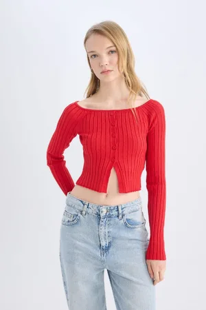 DeFacto Fitted Off Shoulder Knitwear Sweater