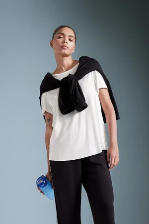 DeFacto Fit Oversize Wide Pattern Crew Neck Sports Modal Short Sleeve T-Shirt