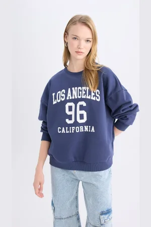 DeFacto Coool Loose Fit Crew Neck Printed Thick Sweatshirt