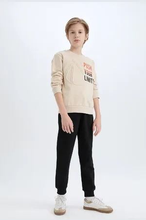 DeFacto Boy 2-Piece Set Thick Printed Sweatshirt Elastic Waist Jogger Bottom