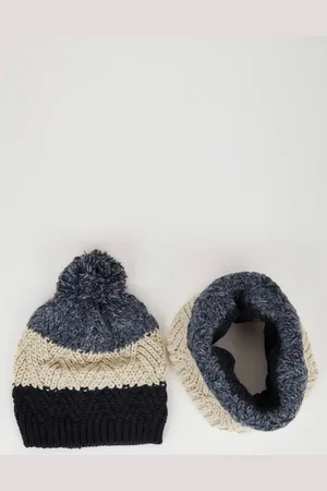 DeFacto Size 2-Pack Knitted Scarf Pompom Beanie