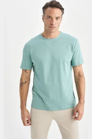 DeFacto New Regular Fit Crew Neck Basic Plain Short Sleeve T-Shirt