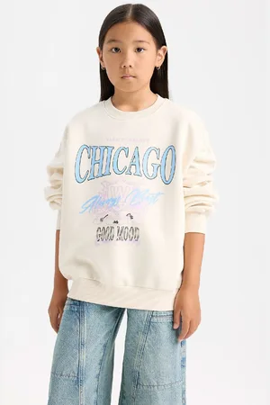 DeFacto Girl Relax Fit Crew Neck Printed Sweatshirt