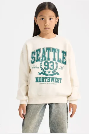 DeFacto Girl Relax Fit Crew Neck Printed Sweatshirt
