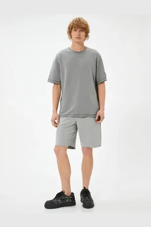 Koton Oversize Bermuda Washed Shorts with Lace Waist Pockets