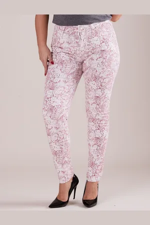 Factory Price Vzorované kaštanové kalhoty PLUS SIZE