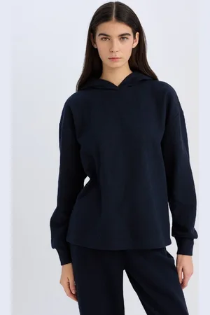 DeFacto Relax Fit Hooded Basic Plain Sweatshirt