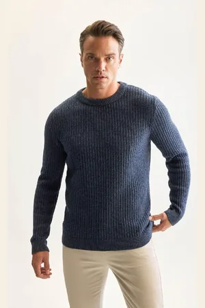 DeFacto Standard Fit Crew Neck Textured Knitwear Sweater