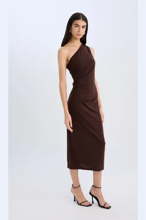 DeFacto Bodycon Bodycon Basic Plain One Shoulder Midi Dress