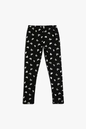 Koton Butterfly Leggings Shiny Printed Cotton