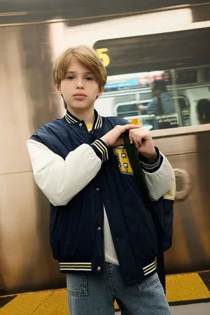 DeFacto Boys Water Repellent College Collar Bomber Jacket