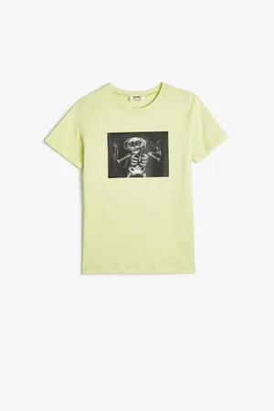 Koton Hologram Printed T-Shirt Short Sleeve Crew Neck Cotton