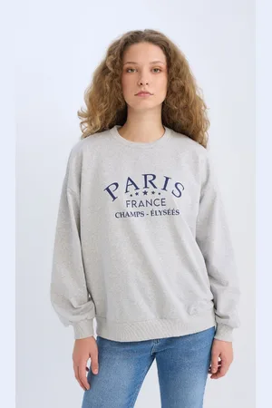 DeFacto Relax Fit Crew Neck Printed Sweatshirt Fabric Casual Sweatshirt