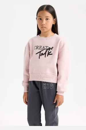 DeFacto Girl Relax Fit Crew Neck Printed Sweatshirt