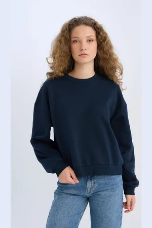 DeFacto Regular Fit Crew Neck Thick Basic Plain Sweatshirt