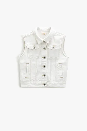 Koton Sleeveless Denim Jacket with Flap Pockets Cotton