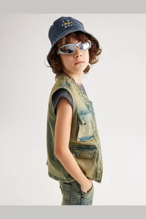 Koton Oversize Denim Vest with Flap Pocket