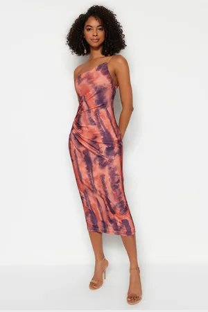 Trendyol Limited Edition Brown Bodycon Midi Adjustable Strap Knitted Pencil Dress
