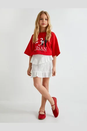 Koton Skirt Ruffle Detailed Elastic Waist Textured
