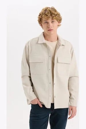 DeFacto Relax Fit Lumberjack Basic Plain Long Sleeve Shirt Jacket