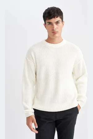 DeFacto Relax Fit Crew Neck Basic Plain Knitwear Sweater