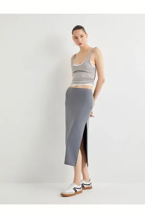 Koton Slit Detail Standard Waist Midi Pencil Skirt
