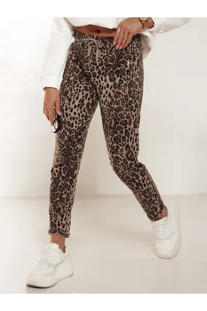 D-Street Spodnie damskie oversize LEOPRINT dresowe w panterkę