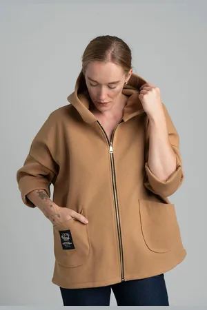 New Collection Camel transitional light jacket with hood